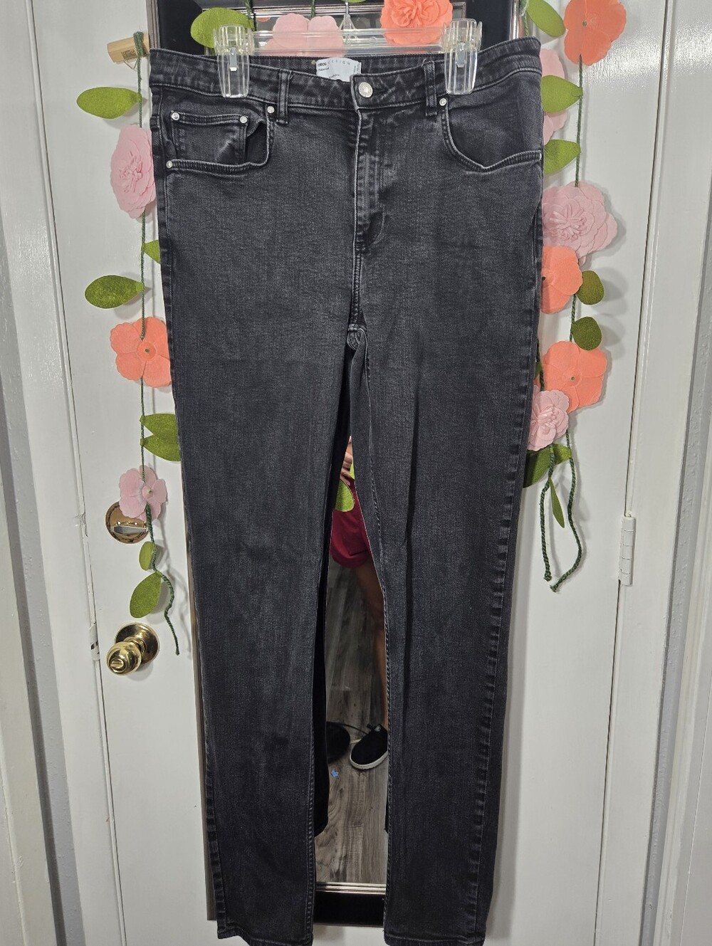 Asos Design Men Tapered Jeans Washed Black Color Sz 36